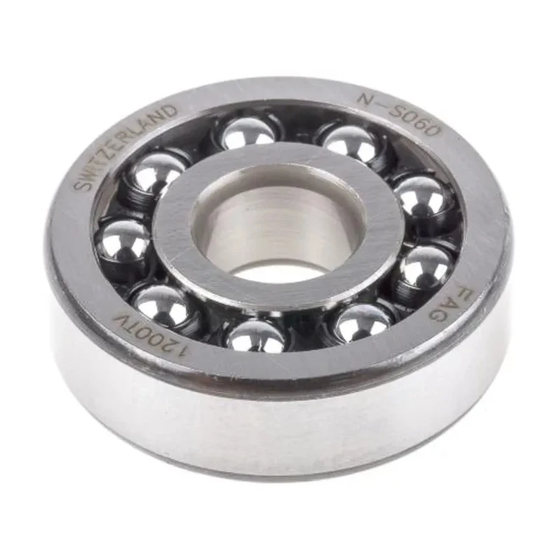 FAG Self-Aligning 2 Row Ball Bearing 6 mm ID, 19 mm OD, 6 mm Race Width, Polyamide Cage 126-TVH