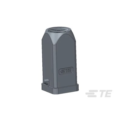 TE Connectivity HDC Range Heavy Duty Power Connector Hood Copper Body Vertical Cable Entry IP65 T1329030120-000