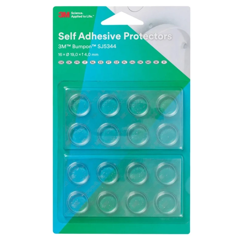 3M Circular Polyurethane Self-Adhesive Feet, 19.1 mm Diameter x 50 ft Length SJ5344T