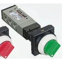 SMC Pneumatic Manual Control Valve 5/2, Twist Selector, Rc 1/8, Green Button, 0.7 Mpa, VZM550-01-34G
