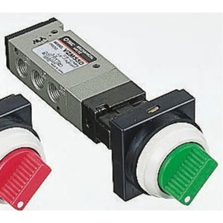 SMC Pneumatic Manual Control Valve 5/2, Twist Selector, Rc 1/8, Green Button, 0.7 Mpa, VZM550-01-34G