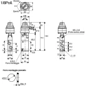 SMC Pneumatic Manual Control Valve 5/2, Twist Selector, Rc 1/8, Green Button, 0.7 Mpa, VZM550-01-34G