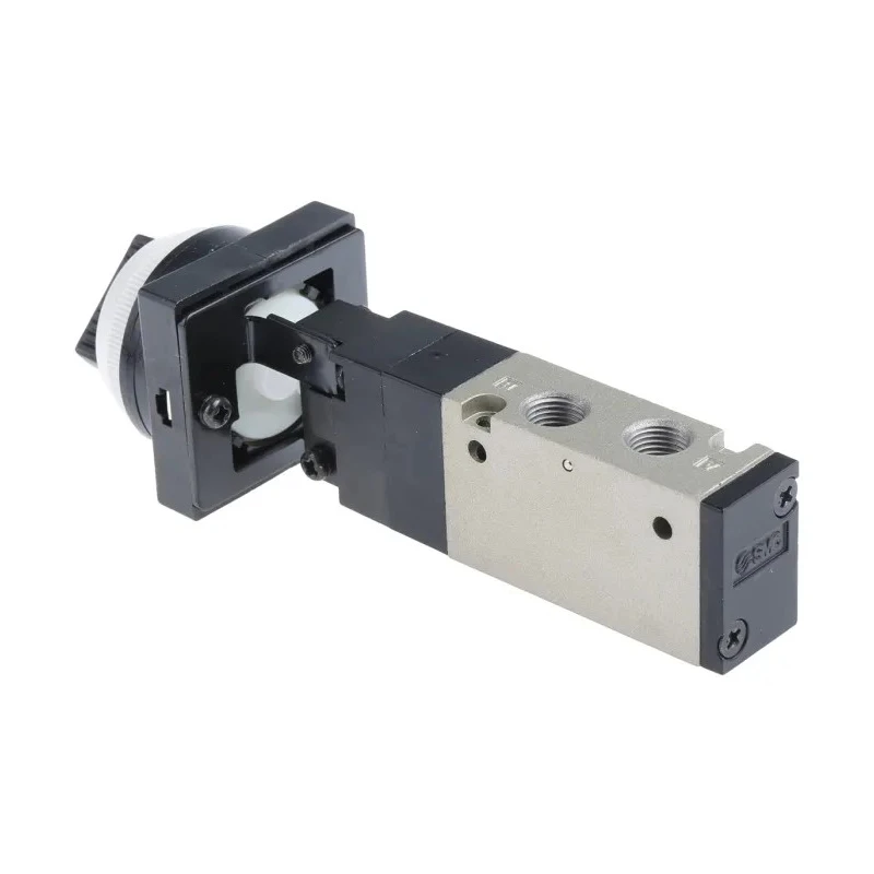SMC Twist Selector Mechanical Valve 5/2 Pneumatic Control Rc 1/8 Port, 0.7 MPa, Black Button VZM500 