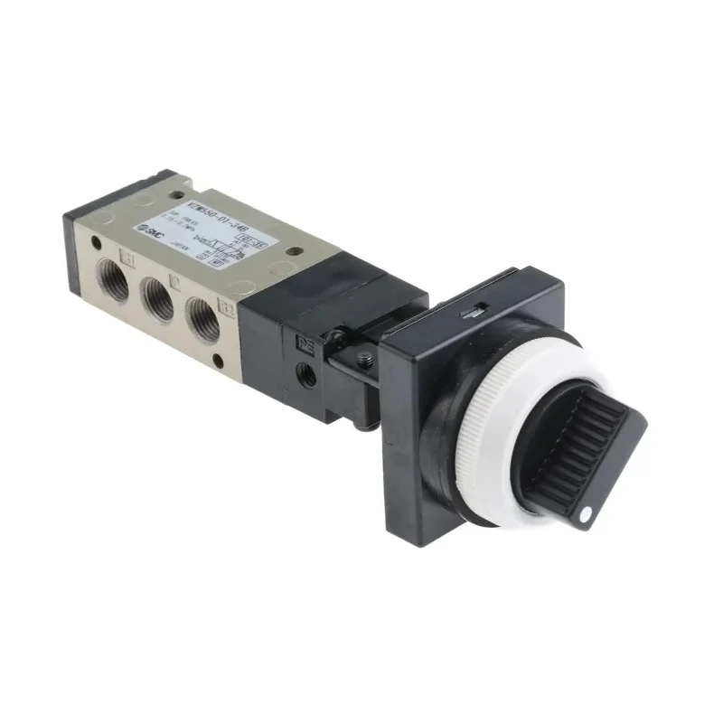 SMC Twist Selector Mechanical Valve 5/2 Pneumatic Control Rc 1/8 Port, 0.7 MPa, Black Button VZM500 