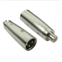 RS PRO Male XLR Straight RCA AV Adapter 192-4471 with Gold-Plated Contacts, Metal Contact Material, Silver Finish