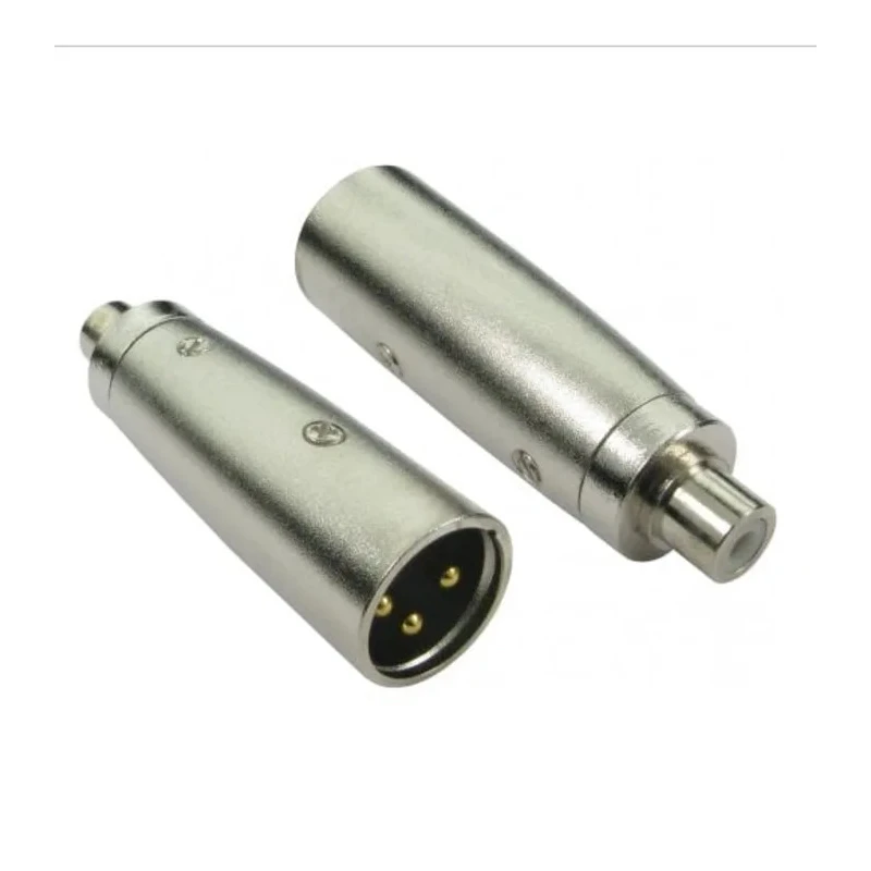 RS PRO Male XLR Straight RCA AV Adapter 192-4471 with Gold-Plated Contacts, Metal Contact Material, Silver Finish