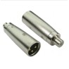 RS PRO Male XLR Straight RCA AV Adapter 192-4471 with Gold-Plated Contacts, Metal Contact Material, Silver Finish
