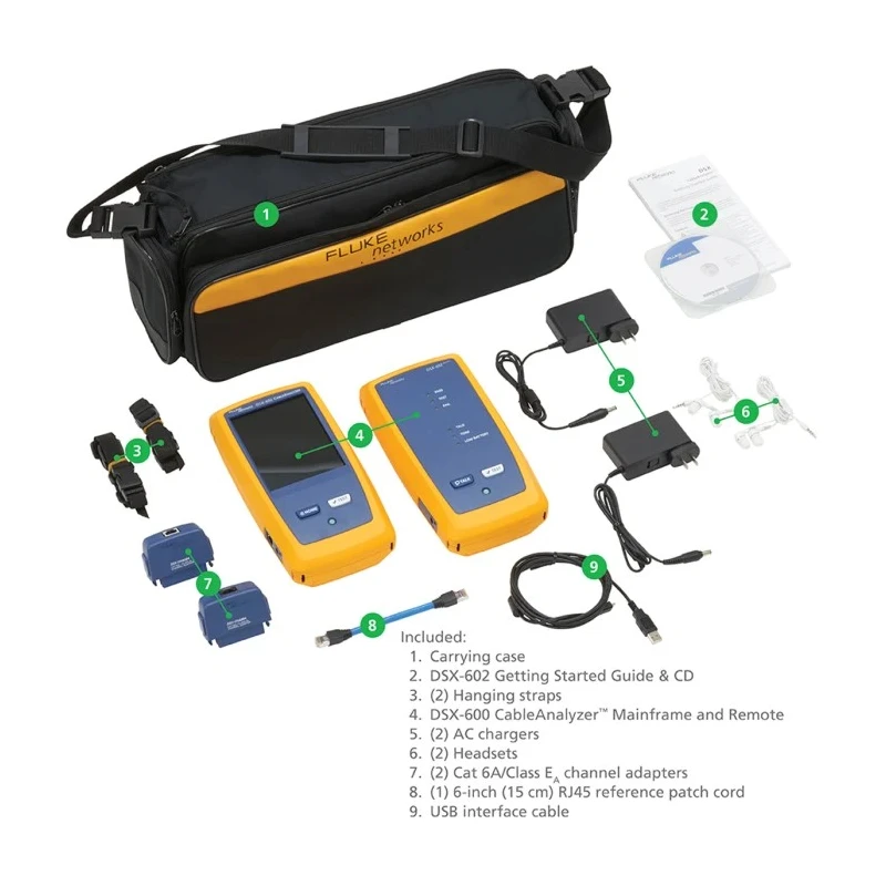 Fluke Networks Network Cable Tester  500MHz Lithium-ion Battery LCD RJ45 Connector