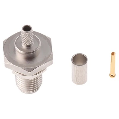 Telegartner SMA Series Coaxial Connector Panel Mount Female SMA, 50 Ω, Straight Body Crimp J01151A0009