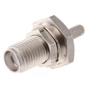 Telegartner SMA Series Coaxial Connector Panel Mount Female SMA, 50 Ω, Straight Body Crimp J01151A0009