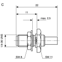 Telegartner SMA Series Coaxial Connector Panel Mount Female SMA, 50 Ω, Straight Body Crimp J01151A0009