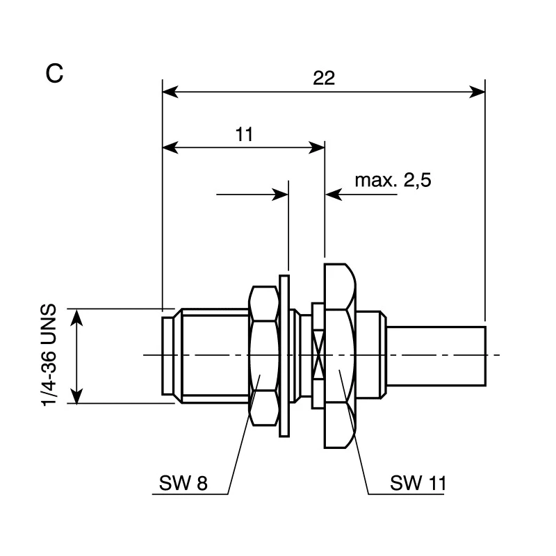 Telegartner SMA Series Coaxial Connector Panel Mount Female SMA, 50 Ω, Straight Body Crimp J01151A0009