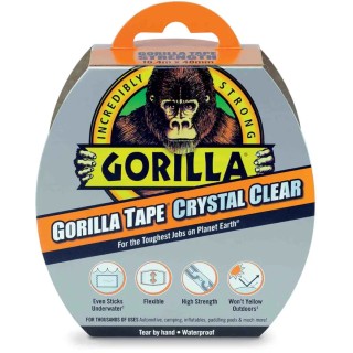 GORILLA GLUE EUROPE LTD Clear Repair Duct Tape, 48mm Width x 8.2m Length, Polyethylene Backing, Acrylic Adhesive 3044700