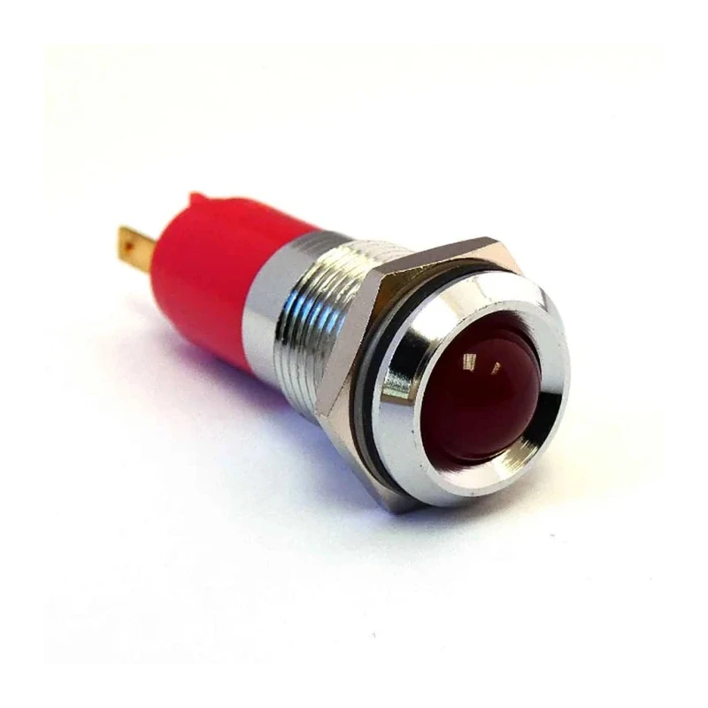 CML Innovative Technologies Red Panel Mount Indicator 12 V AC/DC, IP67, Prominent Bezel, 37 mm Length 192A0250