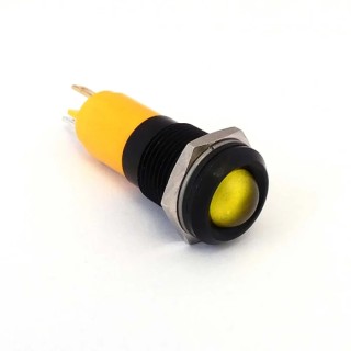 CML Innovative Technologies LED Yellow Panel Mount Indicator 24V IP67 M14 Solder Tab Termination 192A1352