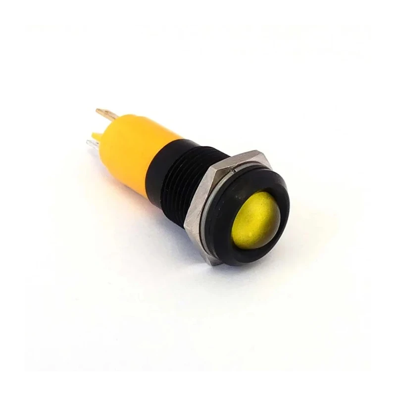 CML Innovative Technologies LED Yellow Panel Mount Indicator 24V IP67 M14 Solder Tab Termination 192A1352