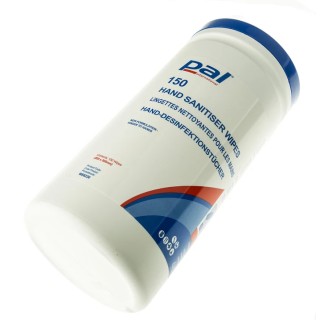 PAL Wet Hand Wipes Tub of 150, 200 x 200 mm, Single Use Hand Cleaning Wipes W68230