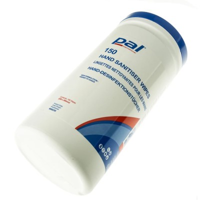 PAL Wet Hand Wipes Tub of 150, 200 x 200 mm, Single Use Hand Cleaning Wipes W68230