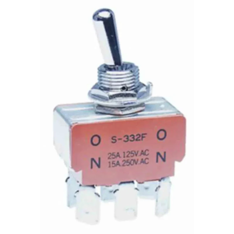 NKK Switches Toggle Switch Panel Mount On-On DPDT Quick Connect Terminal 30 V dc 125 V ac S332F