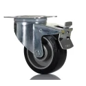 RS PRO Braked Swivel Castor, 150 kg Capacity, 100 mm Wheel Diameter, Rubber Tyre, Aluminium Hub, Ball Bearing Hub 196-5015