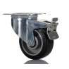 RS PRO Braked Swivel Castor, 150 kg Capacity, 100 mm Wheel Diameter, Rubber Tyre, Aluminium Hub, Ball Bearing Hub 196-5015