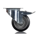 RS PRO Braked Swivel Castor, 150 kg Capacity, 100 mm Wheel Diameter, Rubber Tyre, Aluminium Hub, Ball Bearing Hub 196-5015