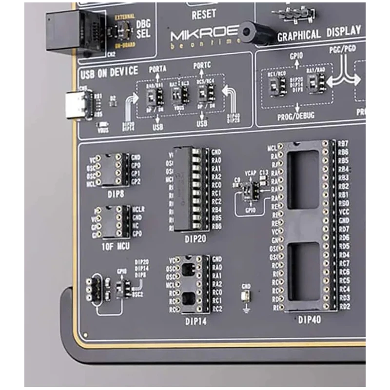 MikroElektronika Sensor Development Tool PIC18F47K42 EasyPIC V8 Development Board MIKROE-3614