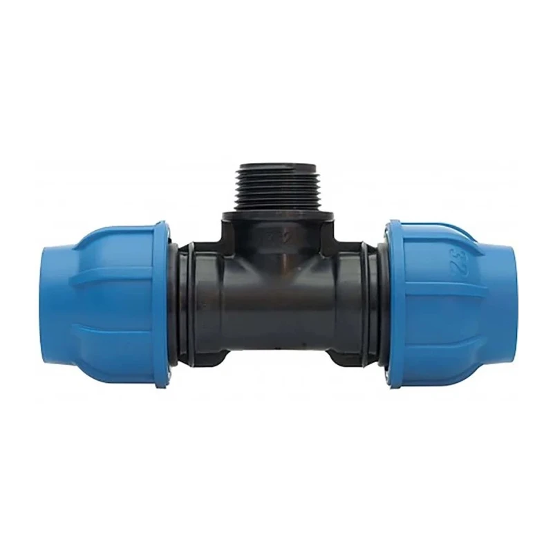 Georg Fischer Plastic Pipe Fitting 90° Threaded Tee Female 3/4 in 20 mm Length 134mm PP, NBR Gasket for Potable 158400223