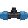 Georg Fischer Plastic Pipe Fitting 90° Threaded Tee Female 3/4 in 20 mm Length 134mm PP, NBR Gasket for Potable 158400223