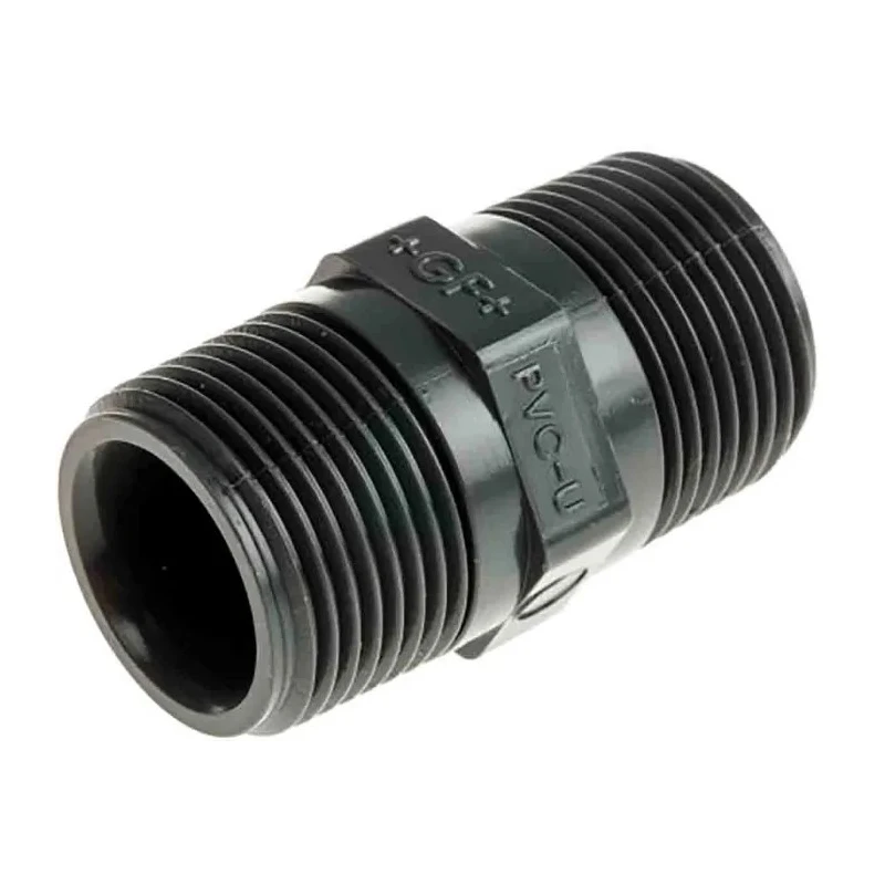 Georg Fischer Plastic Pipe Fitting Straight Threaded R Nipple 3/4 in x 3/4 in 729911907