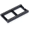 Winslow 2.54 mm Pitch Vertical 28 Way Through Hole Turned Pin Open Frame DIL Socket 5A W30528TTRC