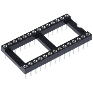 Winslow 2.54 mm Pitch Vertical 28 Way Through Hole Turned Pin Open Frame DIL Socket 5A W30528TTRC