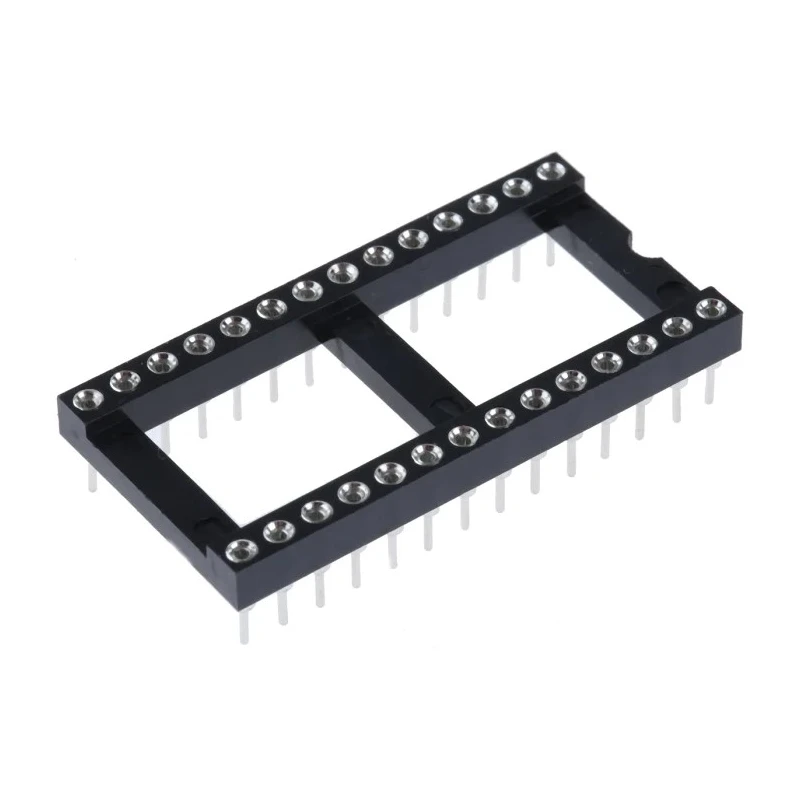 Winslow 2.54 mm Pitch Vertical 28 Way Through Hole Turned Pin Open Frame DIL Socket 5A W30528TTRC