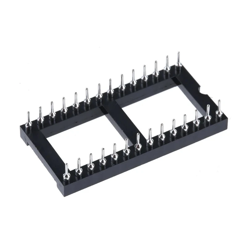 Winslow 2.54 mm Pitch Vertical 28 Way Through Hole Turned Pin Open Frame DIL Socket 5A W30528TTRC