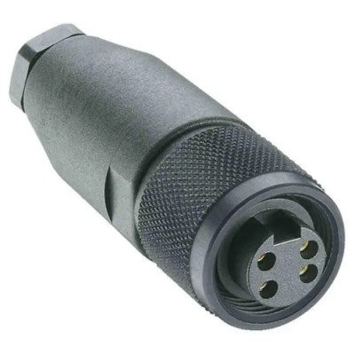Lumberg Automation Circular Connector 4 Contacts Cable 7/8 in Socket Female IP67 RKC Series 