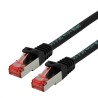 Roline Cat6 Shielded Screened Ethernet Cable 8 Core, Black Jacket Low Smoke Zero Halogen 1 m Cat6