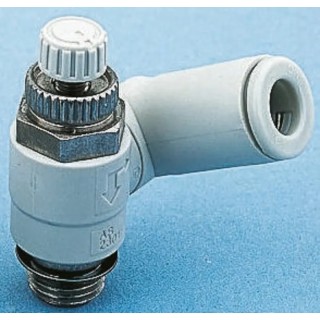 SMC Threaded Series Exhaust Flow Regulator Inlet Male Threaded UNF 1/4 in Outlet Male UNF 1/4 in AS2301F-U02-08