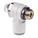 SMC Threaded Series Exhaust Flow Regulator Inlet Male Threaded UNF 1/4 in Outlet Male UNF 1/4 in AS2201F-U02-08