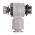 SMC Threaded Series Exhaust Flow Regulator Inlet Male Threaded UNF 1/4 in Outlet Male UNF 1/4 in AS2201F-U02-08