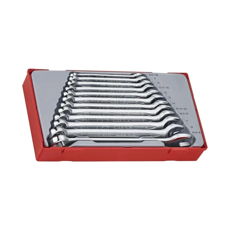 Teng Tools 12-Piece Combination Spanner Set, 8 To 19 mm, Chrome Vanadium Steel TT1236