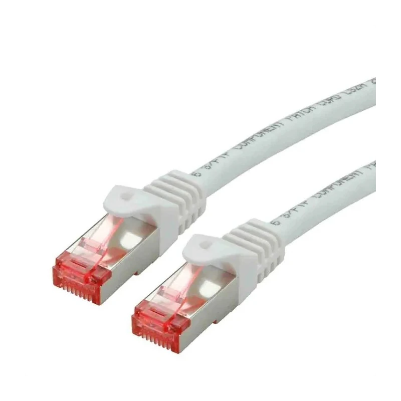 Roline Shielded Screened Cat6 Ethernet Cable 8 Core, White, 300 mm, Low Smoke Zero Halogen Cat6