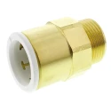 John Guest Brass Pipe Fitting Straight 3/4 in BSP Male Coupler, Male BSP 22 mm to Female 3/4 in 22MC(3/4)BRASS