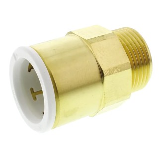 John Guest Brass Pipe Fitting Straight 3/4 in BSP Male Coupler, Male BSP 22 mm to Female 3/4 in 22MC(3/4)BRASS