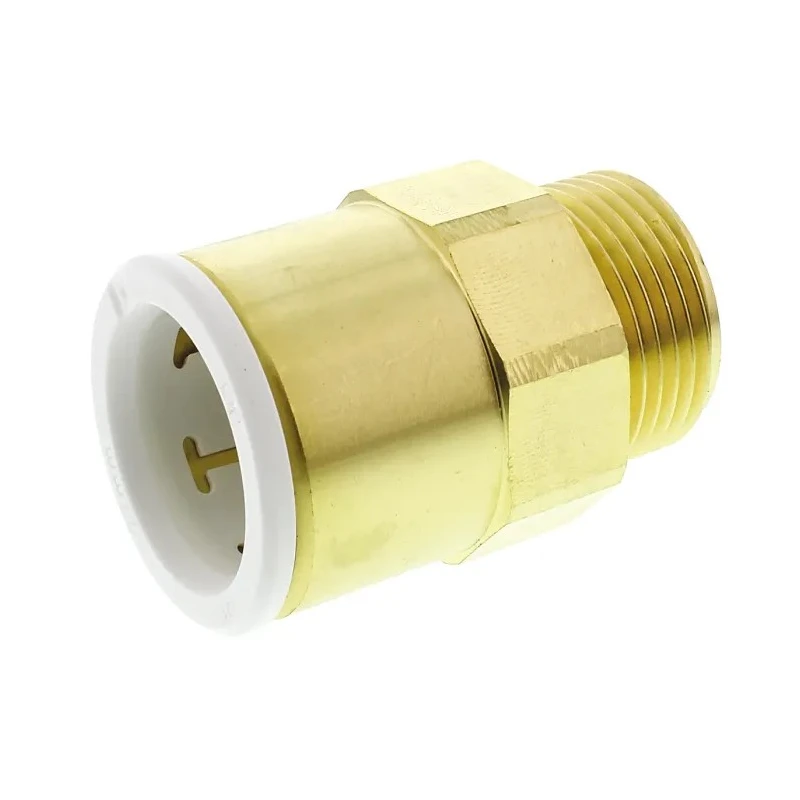 John Guest Brass Pipe Fitting Straight 3/4 in BSP Male Coupler, Male BSP 22 mm to Female 3/4 in 22MC(3/4)BRASS