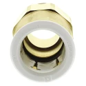 John Guest Brass Pipe Fitting Straight 3/4 in BSP Male Coupler, Male BSP 22 mm to Female 3/4 in 22MC(3/4)BRASS