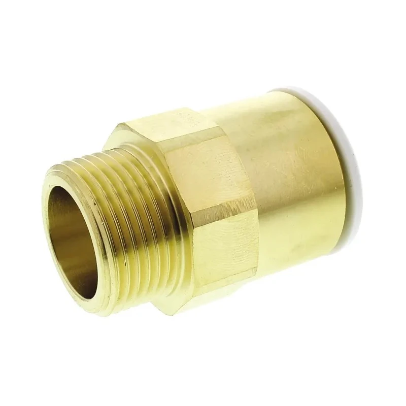 John Guest Brass Pipe Fitting Straight 3/4 in BSP Male Coupler, Male BSP 22 mm to Female 3/4 in 22MC(3/4)BRASS