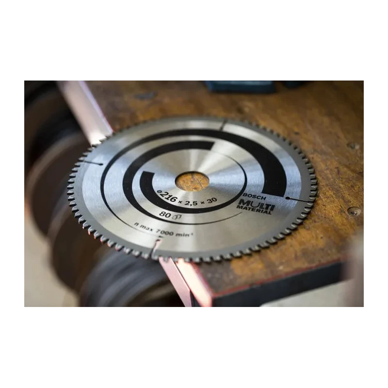 Bosch Circular Saw Blade 216mm Diameter, 80 Teeth Tungsten Carbide, Copper Aluminium Brass Cutting 2608640447