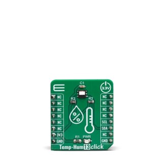 MikroElektronika Temperature and Humidity 13 Click Development Kit with Digital I2C Sensor in 3x3mm DFN Package MIKROE-3635