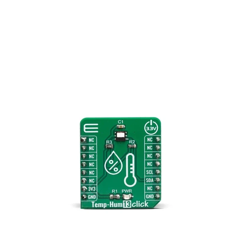 MikroElektronika Temperature and Humidity 13 Click Development Kit with Digital I2C Sensor in 3x3mm DFN Package MIKROE-3635