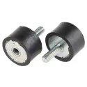 RS PRO M6 Anti-Vibration Mount Male to Female Bobbin with 67.67 daN Compression Load, 25 mm Outside Diameter, 15 mm 200-0581